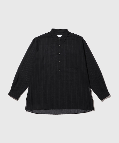 ADAM ET ROPE'(アダムエロペ)の「シアー パターンド ロングスリーブ プルオーバー シャツ(シャツ/ブラウス・メンズ・ブラック/ベージュ系・L/M)」の1枚目の写真