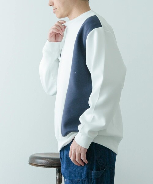 ITEMS URBANRESEARCH（アイテムズ アーバンリサーチ）の「ストレッチダンボール 切替トップス B（スウェット・メンズ・NVY/MOC/BLK・M/L）」の8枚目の写真