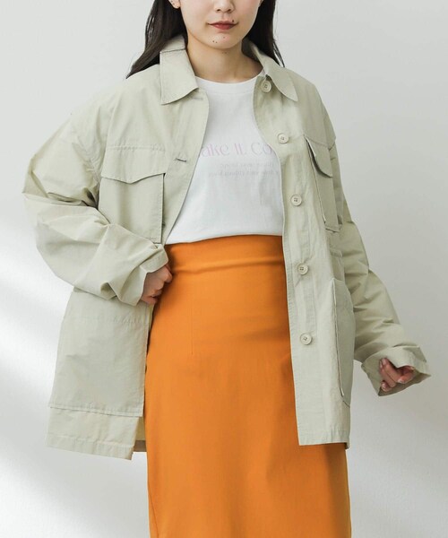 SENSE OF PLACE by URBAN RESEARCH(センスオブプレイスバイアーバンリサーチ)の「2WAYミリタリージャケット(ミリタリージャケット・レディース・CHARCOAL/KHAKI/IVORY・one)」の12枚目の写真