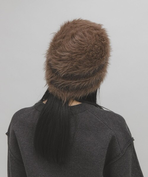 KBF（ケイビーエフ）の「ラインデザインシャギーニットビーニー（ニットキャップ/ビーニー・レディース・IVORY/BROWN/CHARCOAL・One）」の22枚目の写真