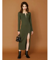 EVRIS | 【WEB限定】ディープスリットロングニットワンピース(ワンピース)