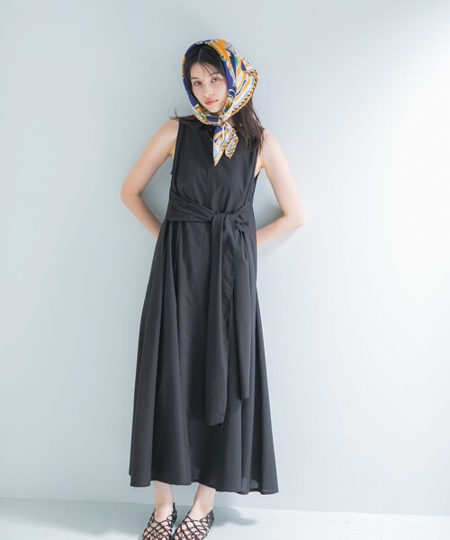 URBAN RESEARCH ROSSO（アーバンリサーチロッソ）の「リネン混リボンドレス（ワンピース・レディース・BLACK/VANILLA/GREEN/P/BLUE・Free）」の5枚目の写真