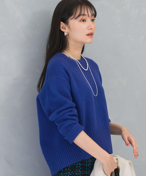 URBAN RESEARCH ROSSO（アーバンリサーチロッソ）の「エクストラファインシームデザインニット（ニット/セーター・レディース・LIME/P/WHITE/PINK/CHARCOAL/BLUE/BEIGE・FREE）」の4枚目の写真