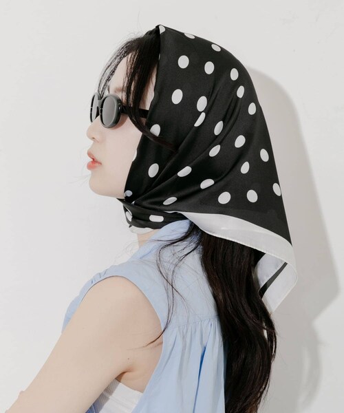 SMELLY（スメリー）の「アソートパターンスカーフ（バンダナ/スカーフ・レディース・YEL/BRN/GRN/ORG/BLK/BLU/LMN/DOT/SAX/GRY/RED/MNT/BLK/IVO/WHT/ORG/BLU/WHT/DOT/BEG・-）」の14枚目の写真