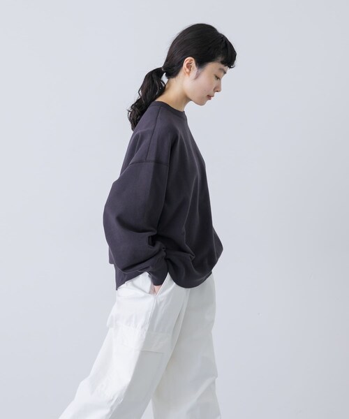 かぐれ（カグレ）の「『ユニセックス』コットンクルーネックスウェットプルオーバー（スウェット・レディース・OATMEAL/CHARCOAL/OATMEAL A/CHARCOAL A・1/2）」の9枚目の写真