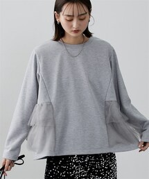 nissen | 【裏毛】サイドフリルトップス(Tシャツ/カットソー)