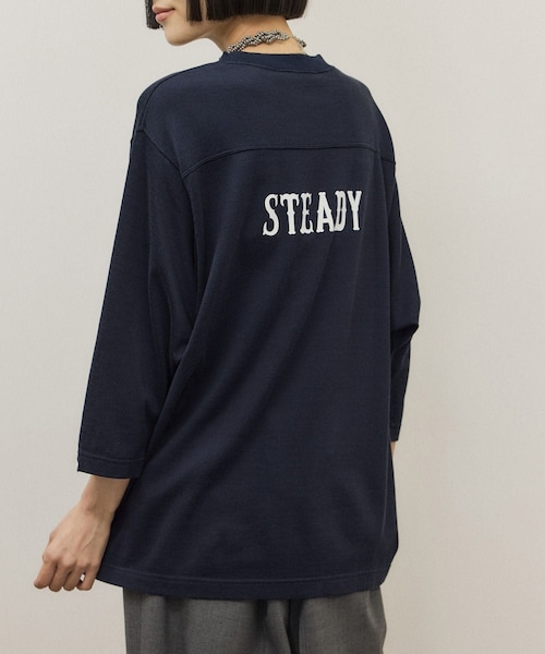 ADAM ET ROPE'（アダムエロペ）の「【Oblada(オブラダ)】別注 FOOTBALL TEE（Tシャツ/カットソー・レディース・オフホワイト/ブラウン/ネイビー・F）」の20枚目の写真