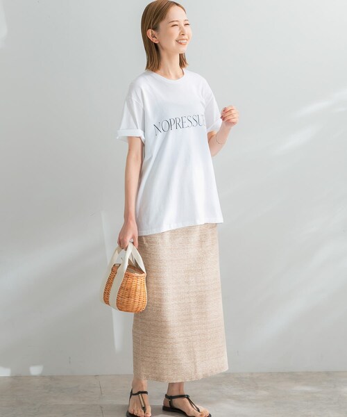 URBAN RESEARCH ROSSO（アーバンリサーチロッソ）の「ランダムパイルスリットスカート（スカート・レディース・MIX BLUE/MIX BEIGE/NAVY・FREE）」の8枚目の写真