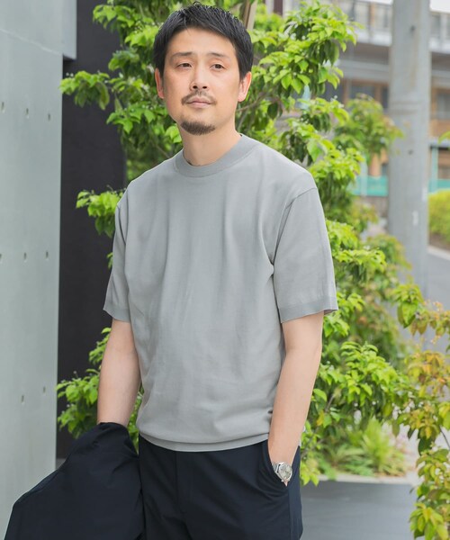 URBAN RESEARCH DOORS(アーバンリサーチドアーズ)の「LIFE STYLE TAILOR ハイゲージクルーネック半袖ニット(シャツ/ブラウス・メンズ・IVORY/NAVY/GREEN/BLUE GRAY・M/L)」の6枚目の写真