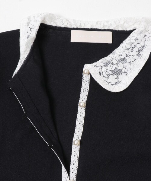 URBAN RESEARCH ROSSO（アーバンリサーチロッソ）の「MARILYN MOON　LACE COLOR KNIT CARDIGAN（カーディガン/ボレロ・レディース・BLACK/ICEGRAY・Free）」の6枚目の写真