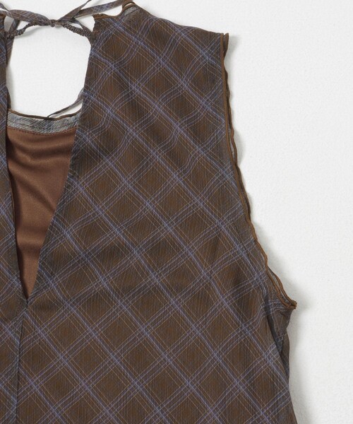 SENSE OF PLACE by URBAN RESEARCH(センスオブプレイスバイアーバンリサーチ)の「チェックシアーナローワンピース(ワンピース・レディース・BLACK/BROWN/BEIGE・One/COMPACT)」の22枚目の写真