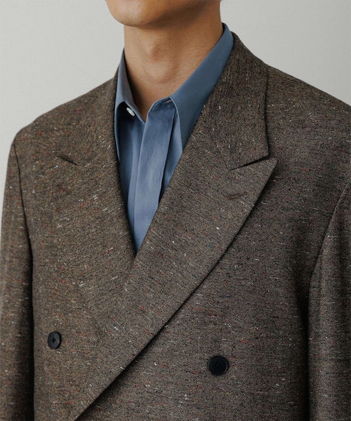ADAM ET ROPE'(アダムエロペ)の「ハードクロス ダブルブレストジャケット / セットアップ対応(テーラードジャケット・メンズ・ブラック/ダークブラウン系・L/M)」の20枚目の写真