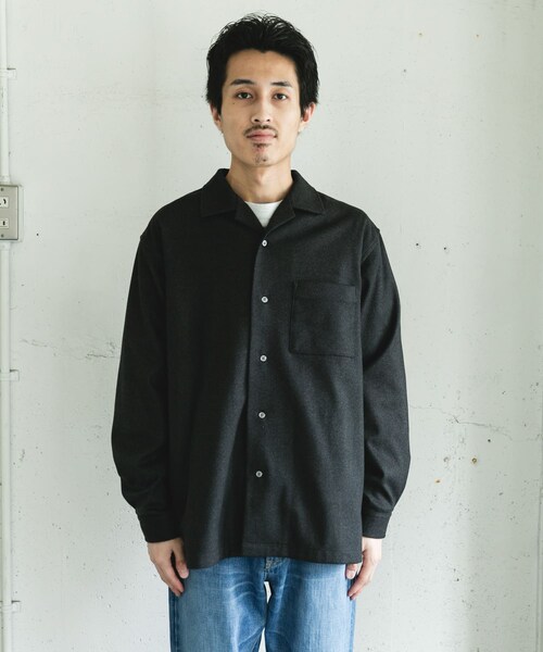 URBAN RESEARCH DOORS(アーバンリサーチドアーズ)の「ジャージメルトンオープンカラーシャツ(シャツ/ブラウス・メンズ・BLUE NAVY/CHARCOAL・M/L)」の19枚目の写真