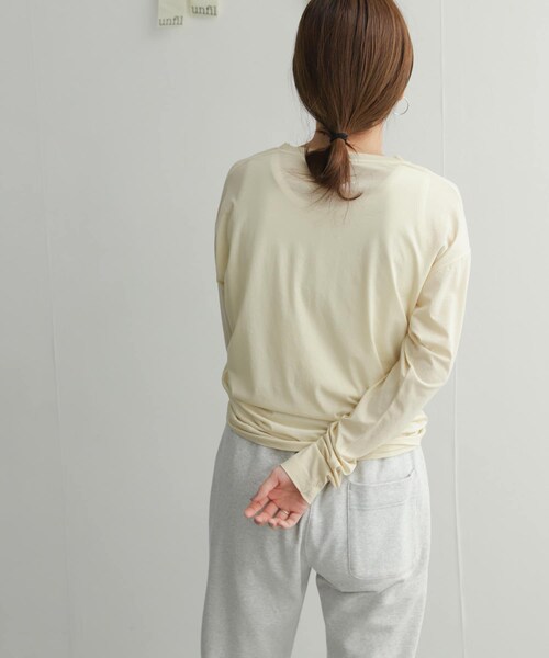 URBAN RESEARCH DOORS（アーバンリサーチドアーズ）の「『別注』unfil×DOORS　high twist cotton L/S t-shirts（Tシャツ/カットソー・レディース・別注l.blue/別注beige/別注orange・1）」の19枚目の写真