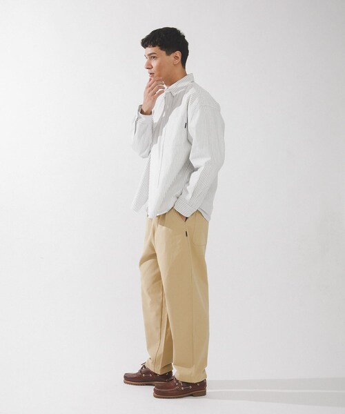 URBAN RESEARCH Sonny Label（アーバンリサーチサニーレーベル）の「抗菌オックスボタンダウンオーバーシャツ（シャツ/ブラウス・メンズ・オフ/サックス/オフストライプ・M/L/XL）」の10枚目の写真