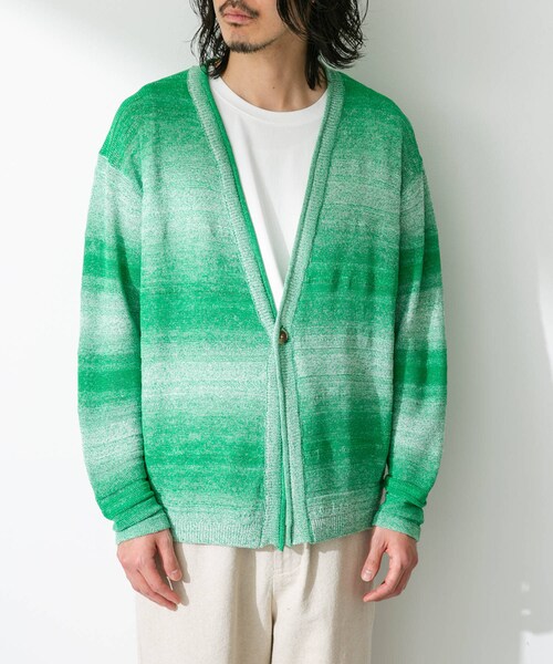 URBAN RESEARCH Sonny Label（アーバンリサーチサニーレーベル）の「スペースダイライトニットカーディガン（カーディガン/ボレロ・メンズ・ブルー/グリーン/オレンジ・M/L）」の22枚目の写真