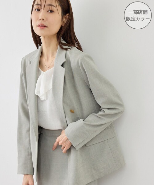 ROPE' PICNIC(ロペピクニック)の「カナパ 金ボタンジャケット/セットアップ対応・UV・抗菌防臭・接触冷感(テーラードジャケット・レディース・グレー/ダークブラウン/ベージュ/ベージュ系/グリーン系/ネイビー・L/M)」の17枚目の写真