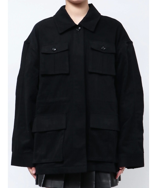 EMODA（エモダ）の「アウトポケット2WAYシャツジャケット（その他アウター・レディース・アイボリー/ブラック/ベージュ・F）」の2枚目の写真