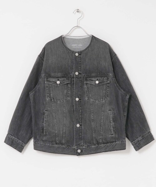 URBAN RESEARCH Sonny Label（アーバンリサーチサニーレーベル）の「ノーカラーオーバーサイズGジャン（デニムジャケット・レディース・インディゴ/グレー・FREE）」の11枚目の写真