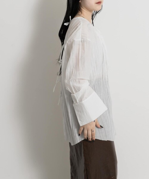 THE GOODLAND MARKET（ザグッドランドマーケット）の「&her　Washer Multi Shirts（シャツ/ブラウス・レディース・PINK/WHITE/NAVY・one）」の10枚目の写真