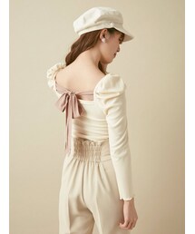 dazzlin | バックリボンパワショルトップス(Tシャツ/カットソー)