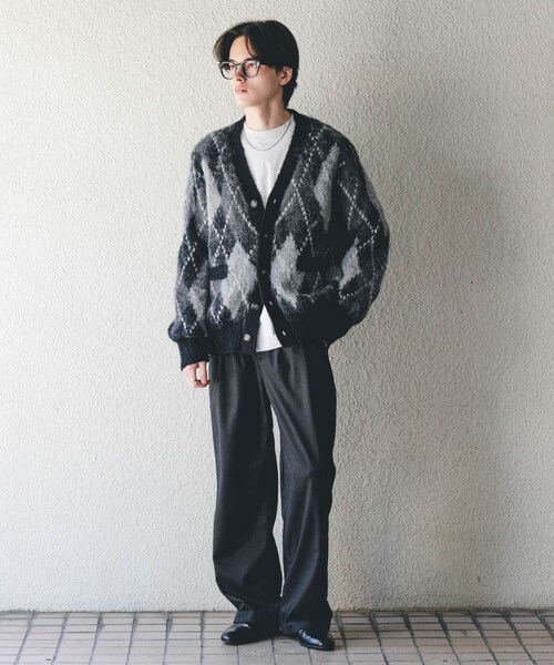 SENSE OF PLACE by URBAN RESEARCH（センスオブプレイスバイアーバンリサーチ）の「アーガイルVネックカーディガン（ニット/セーター・メンズ・BLACK/BLUE/NAVY/BROWN・M/L）」の9枚目の写真