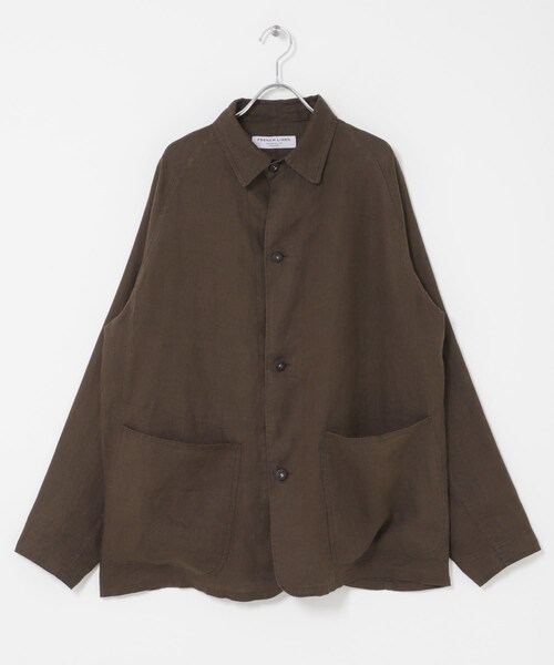 URBAN RESEARCH DOORS(アーバンリサーチドアーズ)の「FORK&SPOON リネンカバーオールシャツジャケット(テーラードジャケット・メンズ・BEG CHK/BROWN・4/5)」の11枚目の写真
