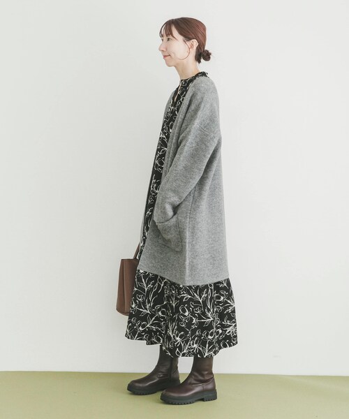 ITEMS URBANRESEARCH(アイテムズ アーバンリサーチ)の「ニットガウン(テーラードジャケット・レディース・GRY/BRN/L.KHK・FREE)」の8枚目の写真