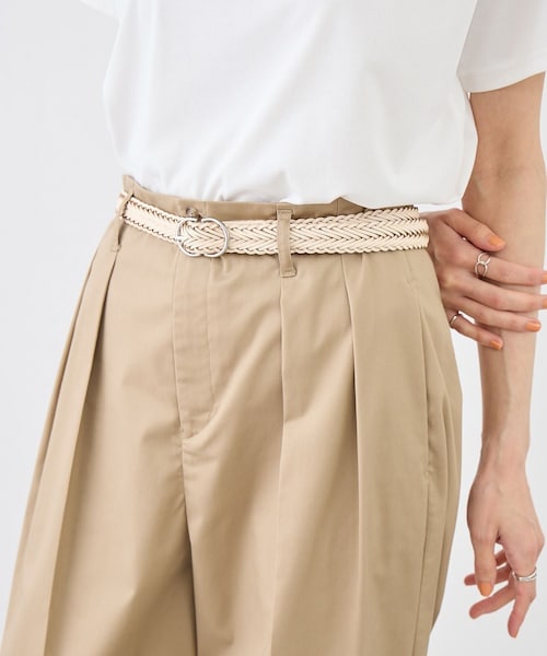 ROPE' PICNIC(ロペピクニック)の「22mmボンデッドレザーファイバーメッシュベルト(ベルト・レディース・ブラック/キナリ/ブラウン・F)」の1枚目の写真