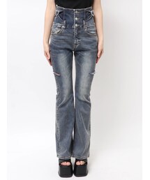 EMODA | HIGH CUT H/W FLARE PAGGINGS(デニムパンツ)