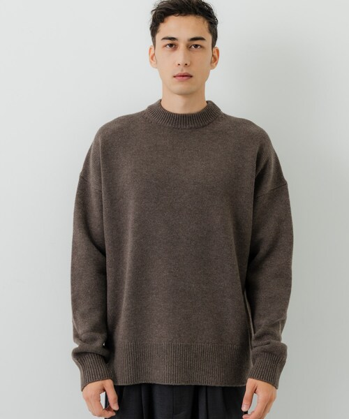 URBAN RESEARCH（アーバンリサーチ）の「new basic　WOOL CASHMERE CHUNKY SWEATER（ニット/セーター・メンズ・CHARCOAL/BROWN・M/L/XL）」の8枚目の写真