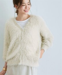 nissen | ロングフェザーVネックニットカーディガン<大きいサイズ有>(ニット/セーター)