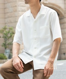 URBAN RESEARCH ROSSO | 『WEB限定』『セットアップ対応』パナマ風オープンカラー半袖シャツ(シャツ/ブラウス)