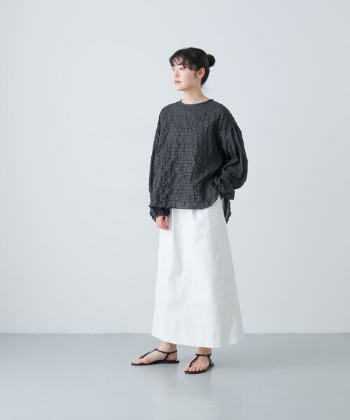 かぐれ（カグレ）の「『2サイズ展開』コットンストレートスカート（スカート・レディース・OFF/BLACK・0/1）」の12枚目の写真