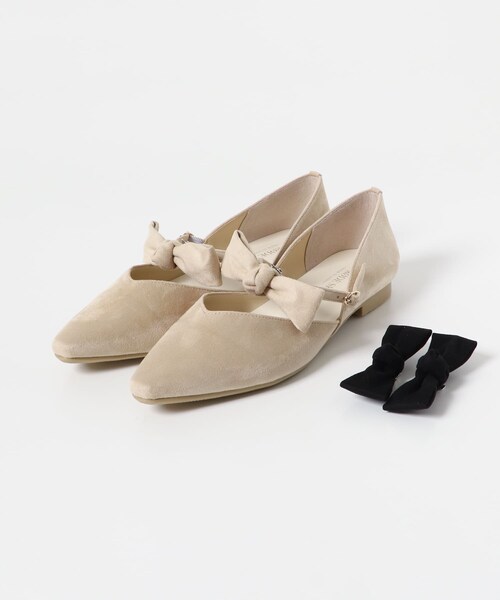 RODE SKO（ロデスコ）の「『WEB/一部店舗限定カラー』『MADE IN JAPAN』マルチWAYリボンパンプス（パンプス・レディース・BLACK/GRAY/MILK/PINK BEIGE・36/37/38）」の12枚目の写真