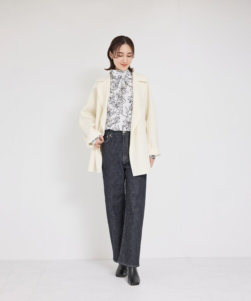 ROPE'(ロペ)の「ストレッチデニムストレートパンツ(デニムパンツ・レディース・ネイビー/ブルー・36/38/40)」の12枚目の写真