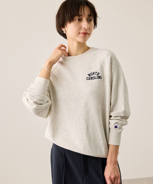 ROPE' PICNIC（ロペピクニック）の「【Champion/チャンピオン別注】アソートロゴスウェットプルオーバー/リンクコーデ（スウェット・レディース・キナリ系/ブラウン/サックス・F）」の9枚目の写真