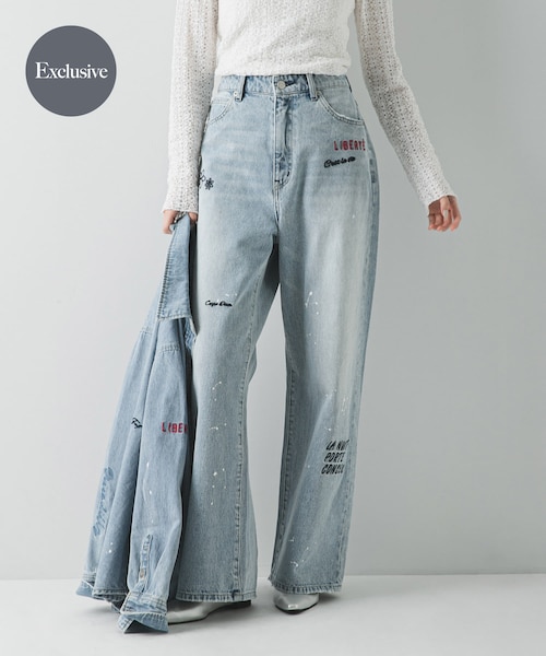 URBAN RESEARCH(アーバンリサーチ)の「『別注』PICCADILLY×URBAN RESEARCH 刺繍デニムパンツ(デニムパンツ・レディース・LT GRAY/LT INDIGO・36/38/40)」の2枚目の写真