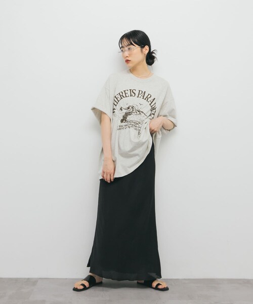 KBF（ケイビーエフ）の「シアーナロースカート（スカート・レディース・BLACK/YELLOW BEG/BROWN・one）」の9枚目の写真