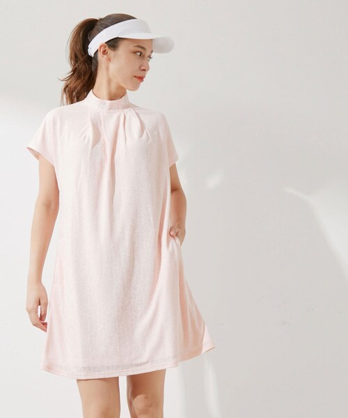 ROPE'(ロペ)の「【UV】【吸水速乾】ロゴジャガードモックネックワンピース(ワンピース・レディース・ブラック/ライトグリーン/ピンク・L/M/S)」の16枚目の写真