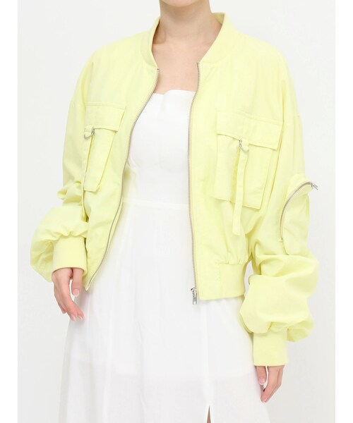 EVRIS（エヴリス）の「BIGポケットショートMA-1（MA-1・レディース・ホワイト/ブラック/イエロー・F）」の11枚目の写真