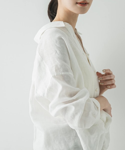 URBAN RESEARCH（アーバンリサーチ）の「リネン2WAYシャツ（シャツ/ブラウス・レディース・PINKSTRIPE/BROWN/BEIGE/BLUESTRIPE/WHITE/BEG STRIPE・Free）」の8枚目の写真