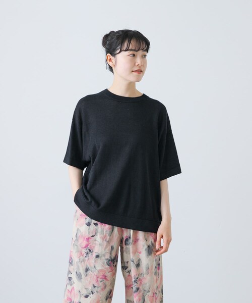 かぐれ（カグレ）の「リネン半袖クルーネックニット（ニット/セーター・レディース・NATURAL/OFF/BLACK・FREE）」の20枚目の写真