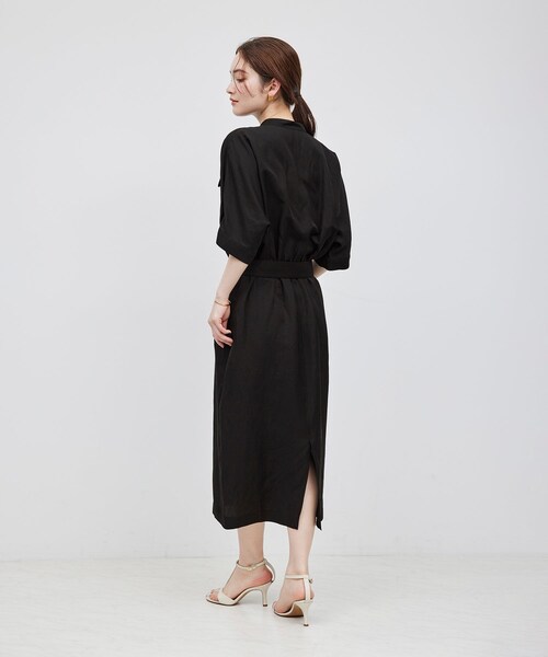 ROPE'（ロペ）の「スキッパーIラインワンピース（ワンピース・レディース・ブラック/ベージュ・36/38）」の7枚目の写真