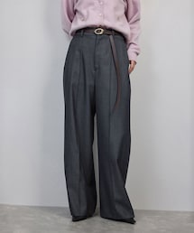 ROPE' | 梳毛ギャバ プリーテッド ワイドパンツ(その他パンツ)