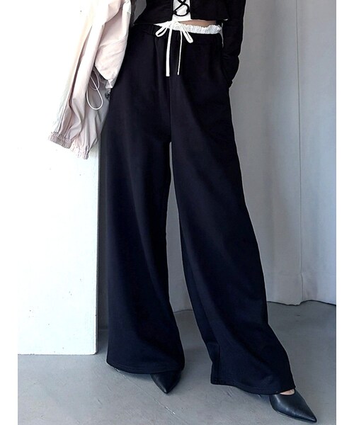 RESEXXY（リゼクシー）の「レイヤードスウェットパンツ（スウェットパンツ・レディース・グレー/チャコールグレー/ブラック・F）」の6枚目の写真