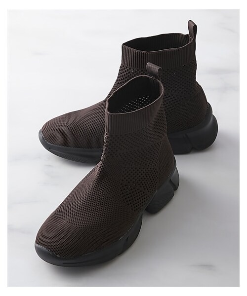 nissen（ニッセン）の「【ゆったり幅広】軽量ニットブーツ（ワイズ４Ｅ）（ブーツ・メンズ・黒/ダークブラウン/ダークグレー/グレージュ・M=23.0~23.5cm/4E/L=24.0~24.5cm/4E/LL=25.0~25.5cm/4E/3L=26.0~26.5cm/4E）」の11枚目の写真