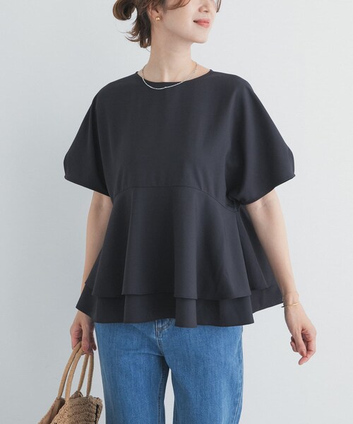 URBAN RESEARCH DOORS(アーバンリサーチドアーズ)の「ペプラムティアードブラウス(シャツ/ブラウス・レディース・INK BLACK/BROWN/BLUE・Free)」の10枚目の写真