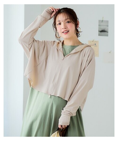 nissen（ニッセン）の「まるっと顔までUVパーカーポンチョ＜大きいサイズ有＞（パーカー・レディース・ネイビーグレー/黒/グレージュ/ラベンダー・S/M/L/LL/3L/4L/5L/6L/8L/10L）」の19枚目の写真