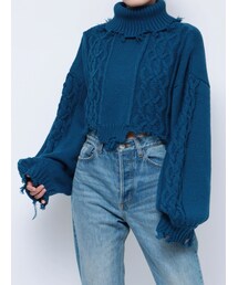 jouetie | ダメージケーブルニット(ニット/セーター)